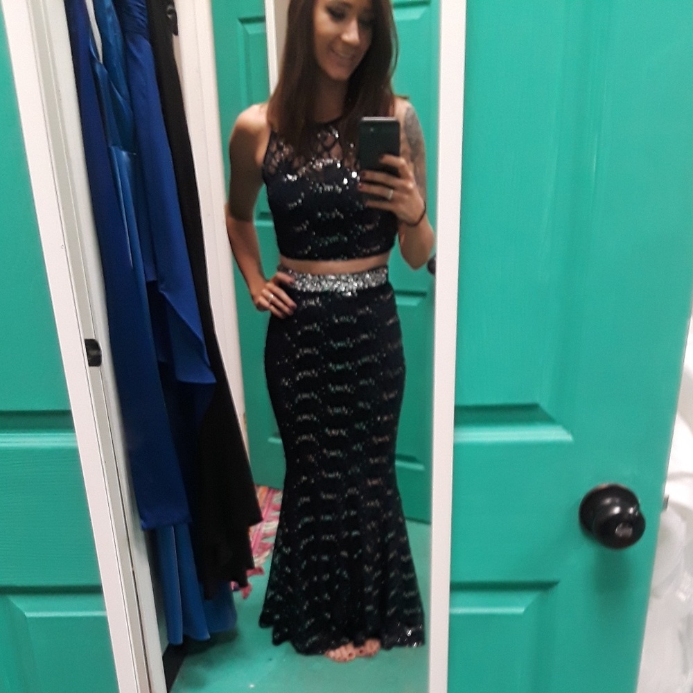 Navy blue prom dress